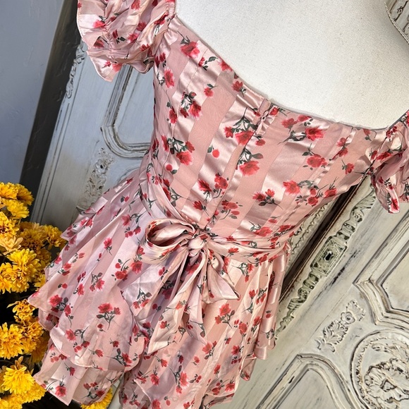 CELLECCI Babydoll Floral Pink Ruffled Dress/Romper - Picture 9 of 12